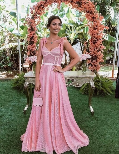 Pink Prom Party Dress Formal Graduation Evening Dress - Fashionpara