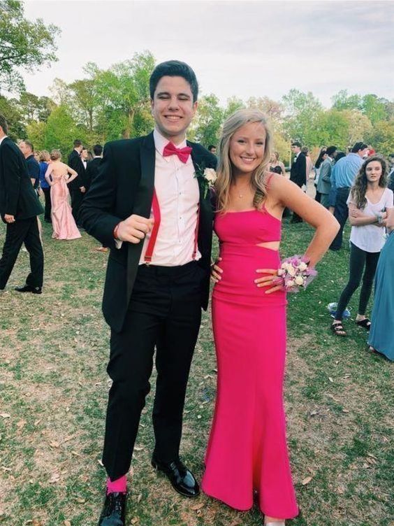 Spaghetti Straps Mermaid Prom Dress, Floor Length Prom Dress - Fashionpara