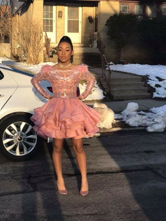 Sequence dress short prom dress wedding reception bridal dress - Fashionpara