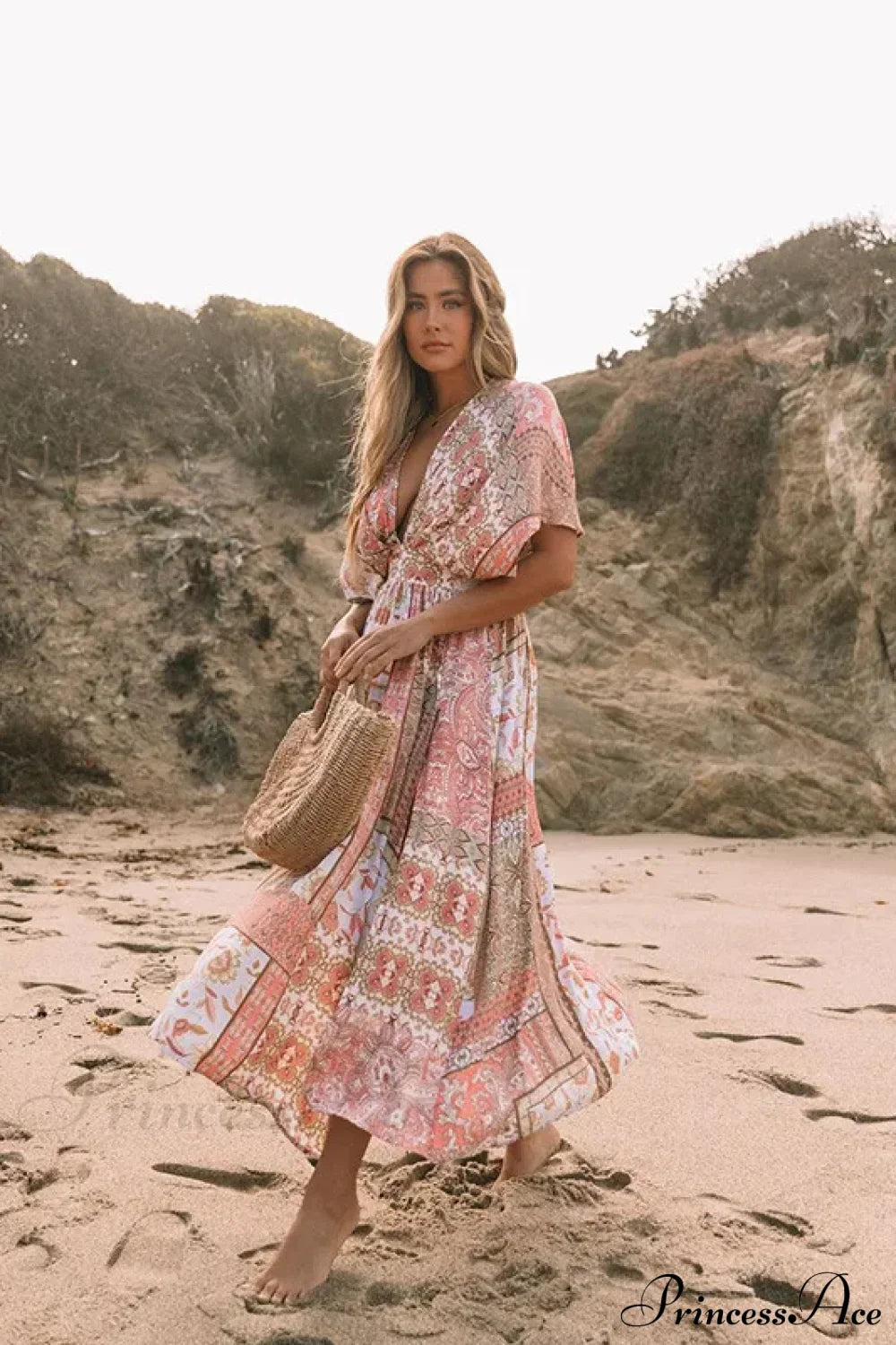 Floral Print Smock Frock Bikini Cover-Up