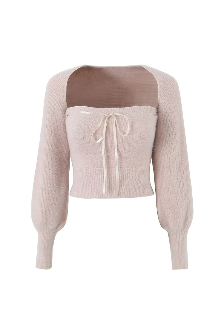 Rosedress Fluffy Knitted Tube Top & Shrug Cardigan Set