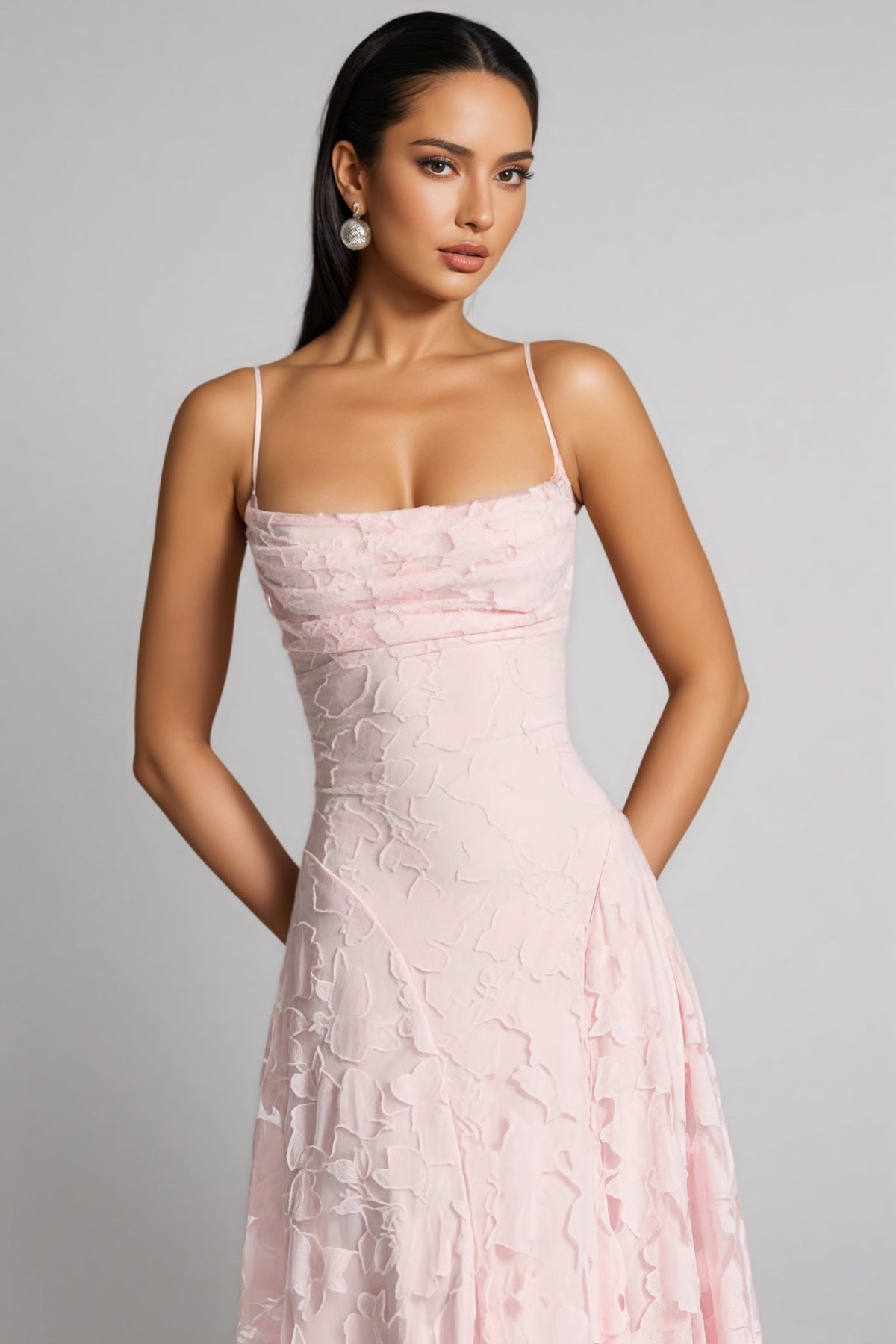 Sorelp Pink Strapless Mesh Maxi Dress - View 2