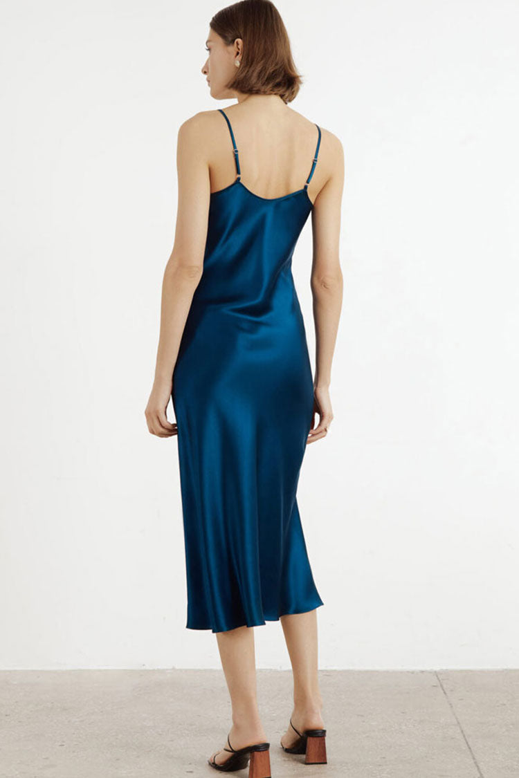Satin V-Neck Maxi Dress - View 3