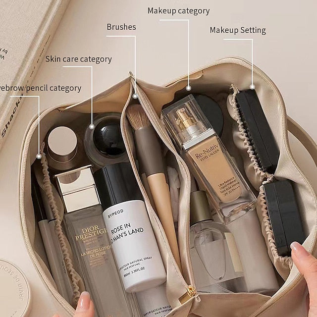 Cosmetic Makeup Handbag Leather PU Bag Travel