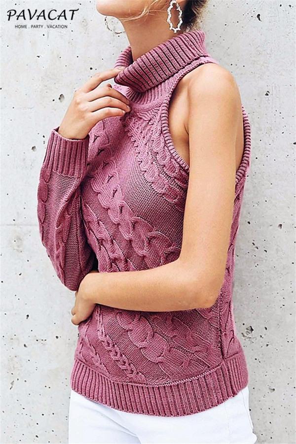 RadyRin Frost Cable Knit One Sleeve Sweater in White