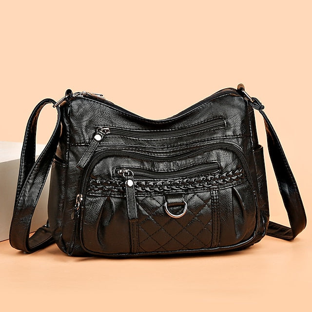 PU Shoulder Leather Bag Crossbody Hobo