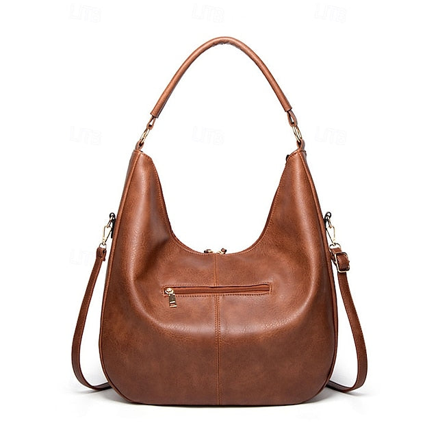 Set Leather Bag Hobo with Matching Wallet Faux