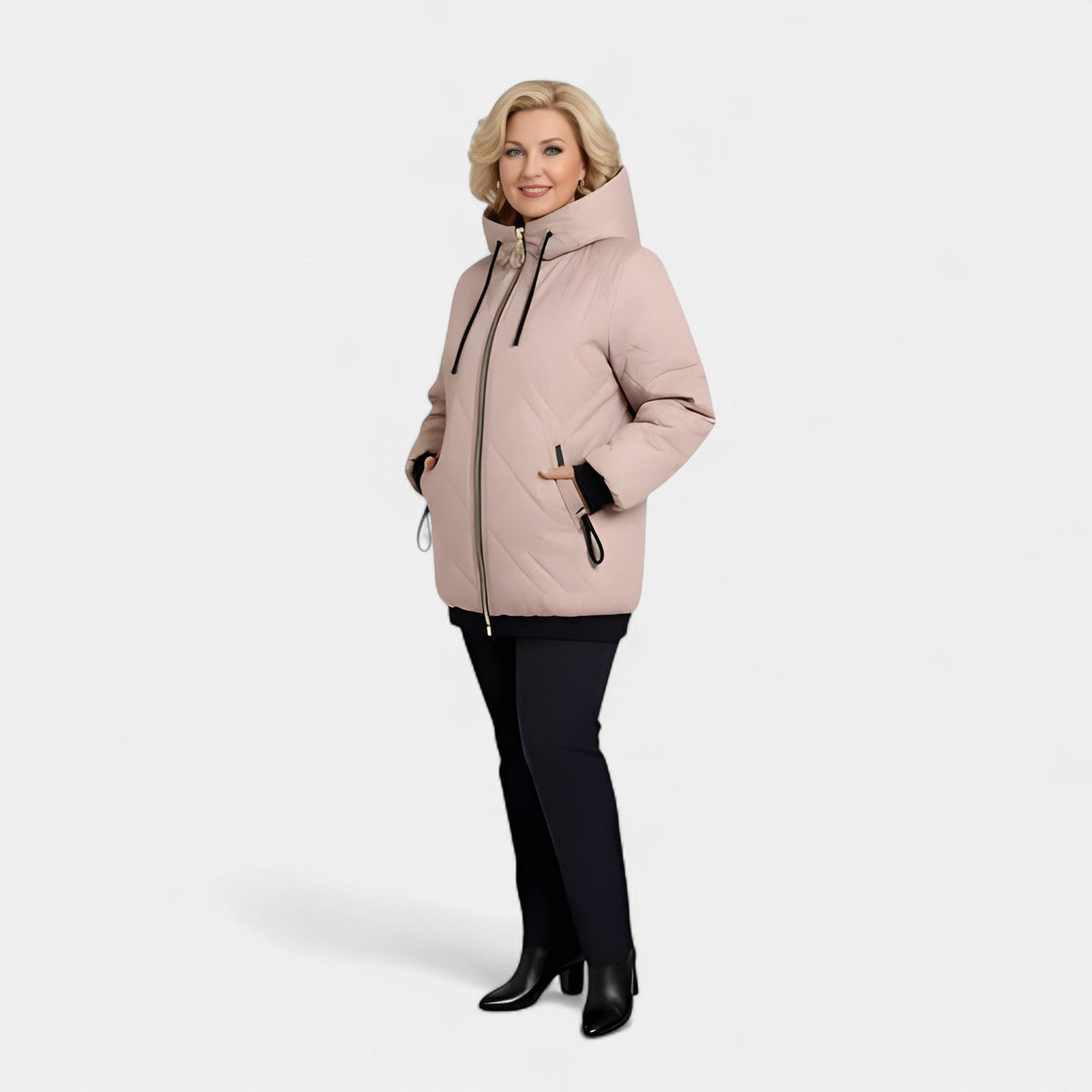 Hooded Zip Front Quilted Puffer Jacket