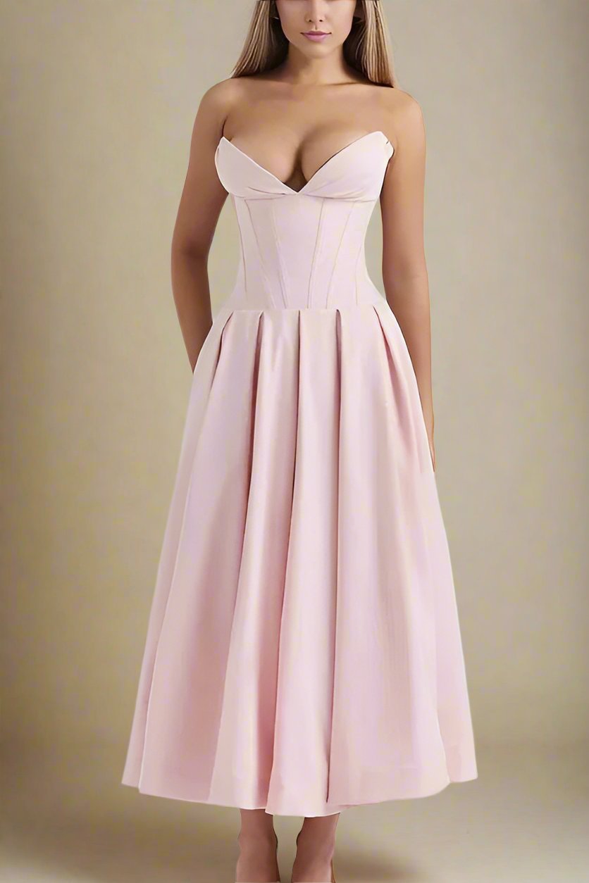 Gabbi Bodycon Midi Dress - Dusty Pink - Fashionpara