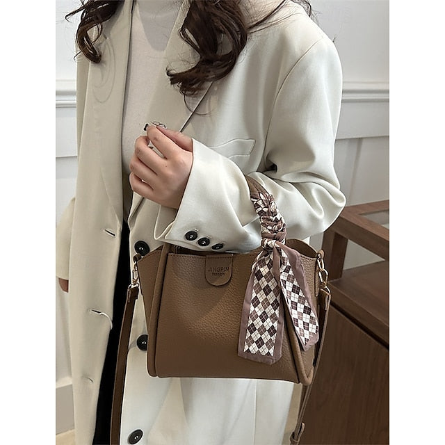 Bag Bucket Handbag PU Bags Shoulder Crossbody