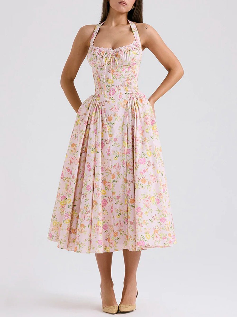 Backless Midi Dress - Fashionpara