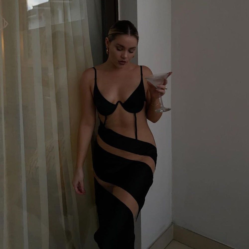 Passion Mesh Cut Out Midi Dress - View 5