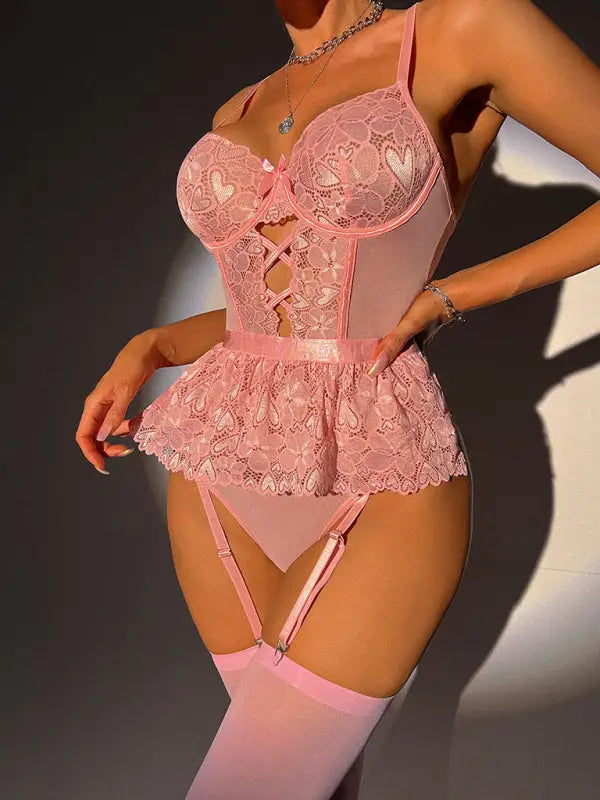 Good Wife 3-Pieces Lace Corset Garter