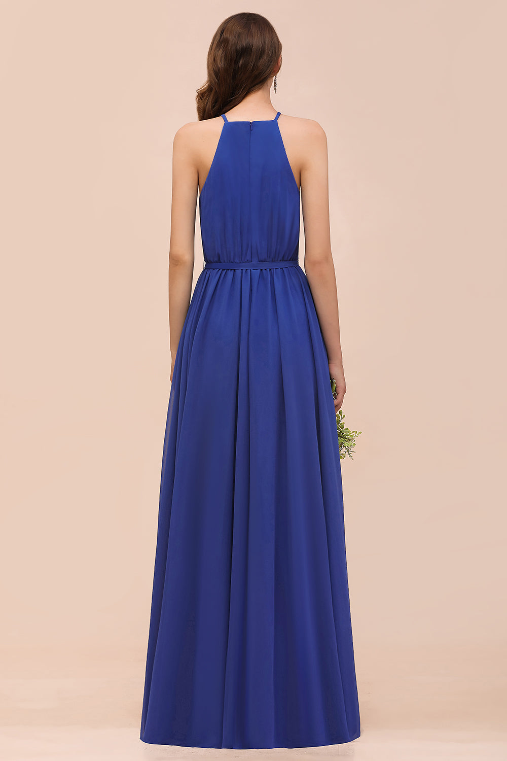 Gorgeous Affordable Chiffon Ruffle Royal Blue Bridesmaid Dresses - Fashionpara