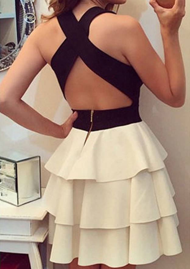 Gorgeous Elegant A-line Satin Homecoming Dress with Ruffles - Fashionpara