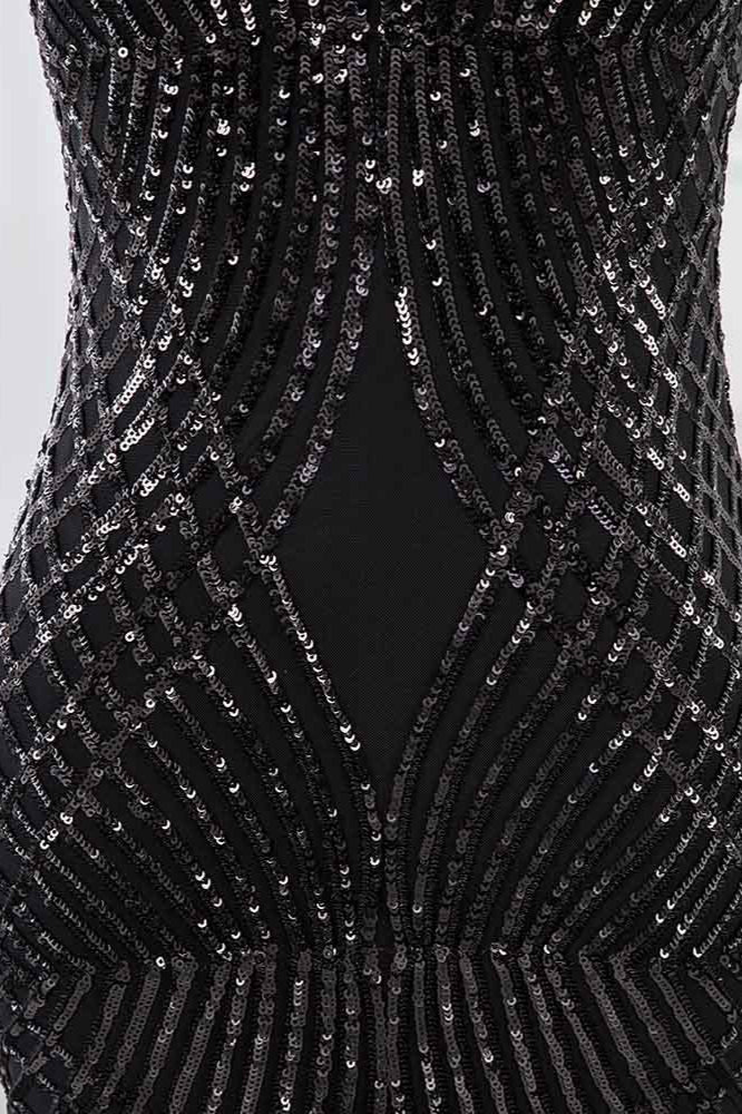 Gorgeous Jewel Sleeveles Black Mermaid Prom Dresses with Beadings - Fashionpara