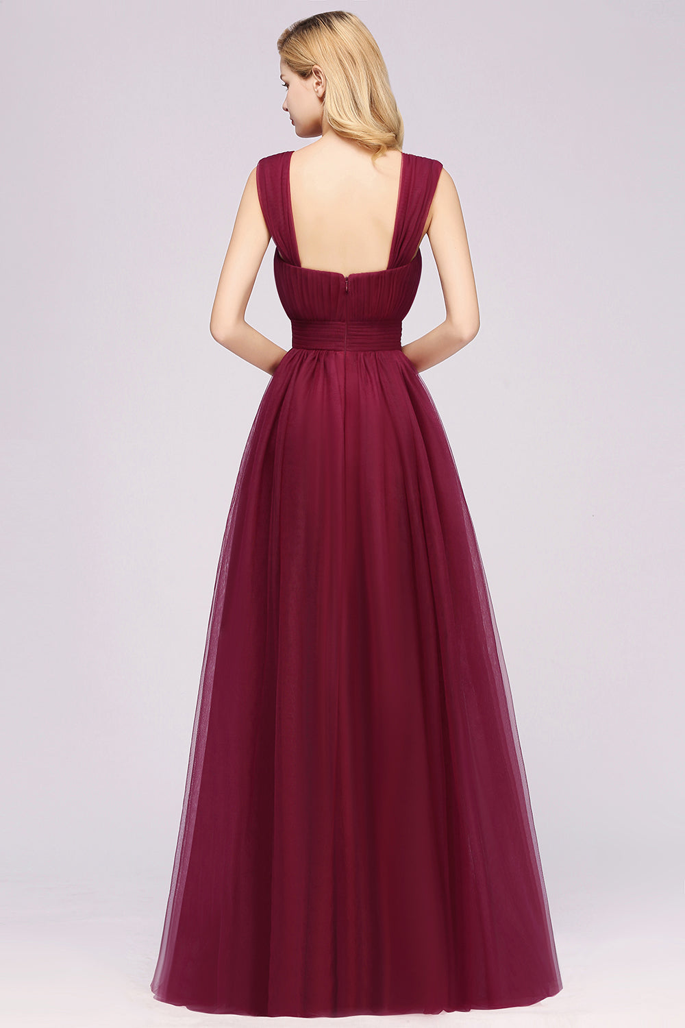 Gorgeous Sweetheart Straps Ruffle Burgundy Bridesmaid dresses - Fashionpara