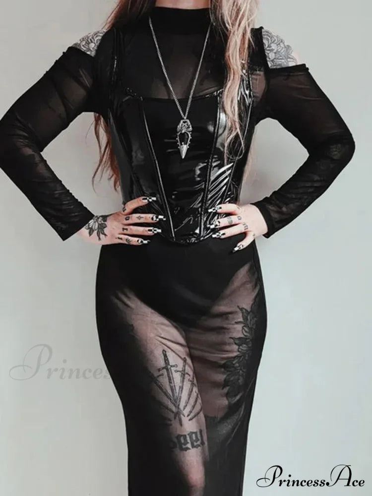 Gothic PU Leather Bustier Spaghetti Strap Grunge Punk Vintage Clubwear Sleeveless Crop Top