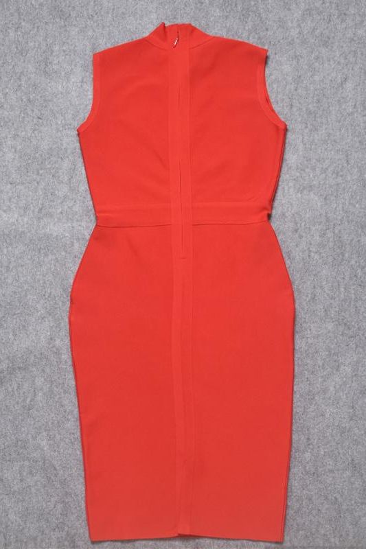 Grace Bandage Midi Dress - Lipstick Red - Fashionpara