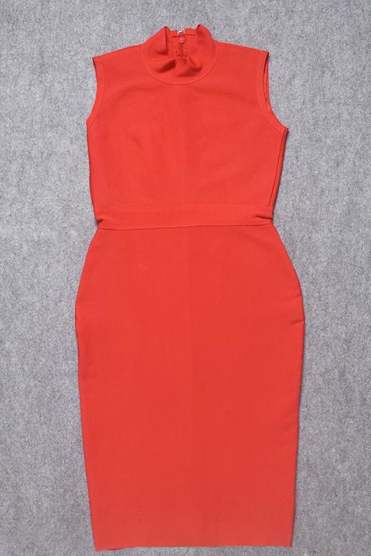 Grace Bandage Midi Dress - Lipstick Red - Fashionpara