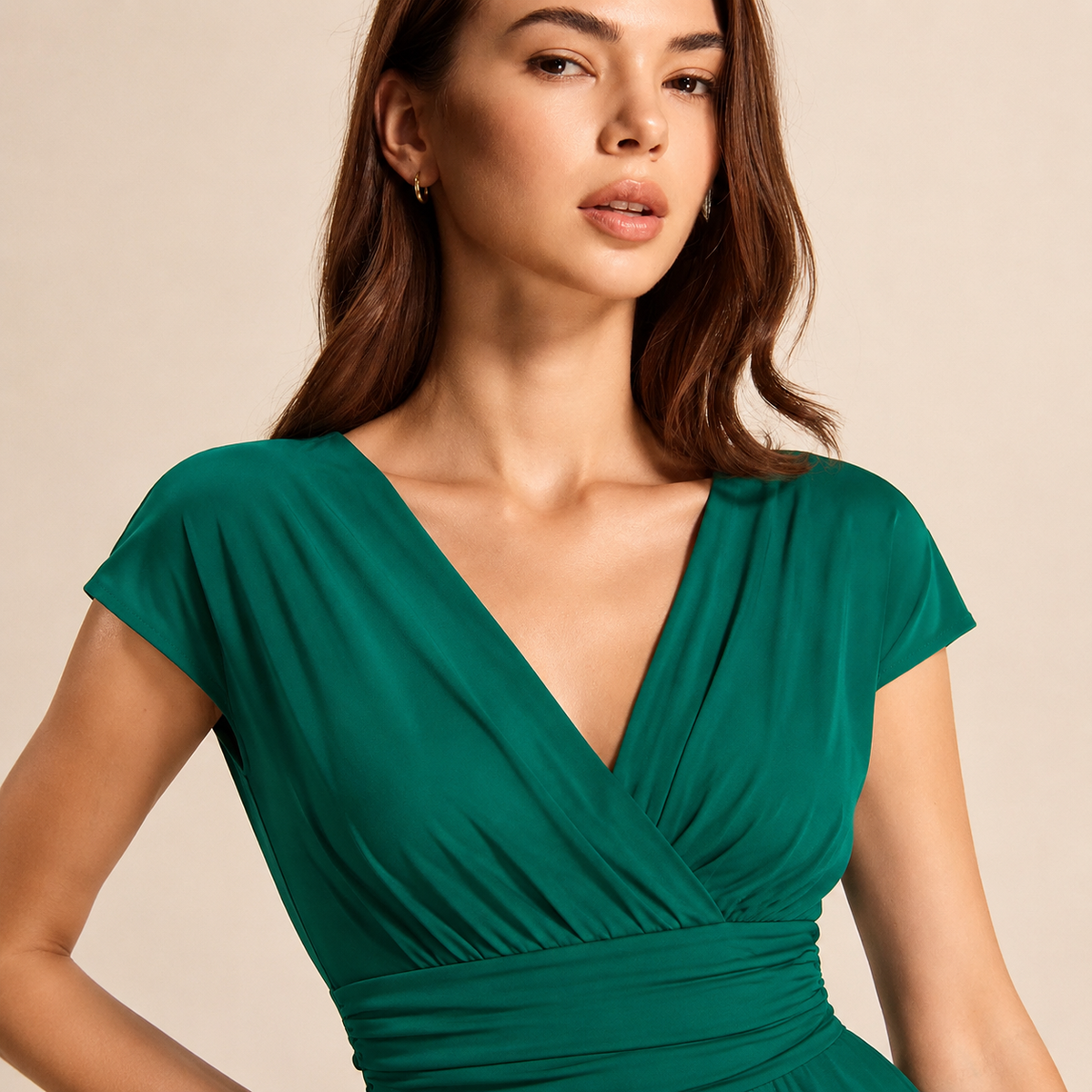 V-Neck Flutter Sleeve Fit and Flare Mini Dress 17