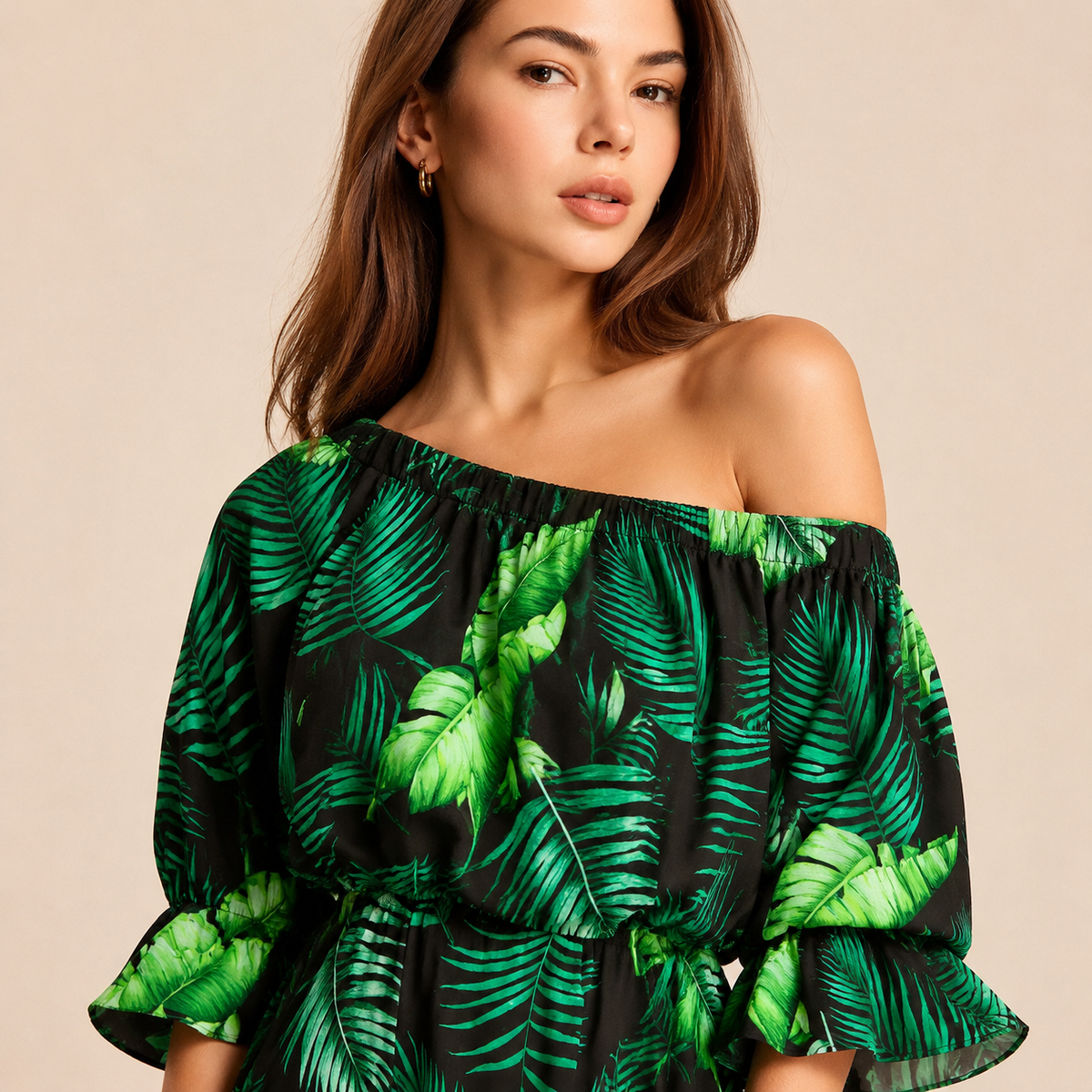 Floral Off Shoulder Bell Sleeve A-Line Midi Dress 14