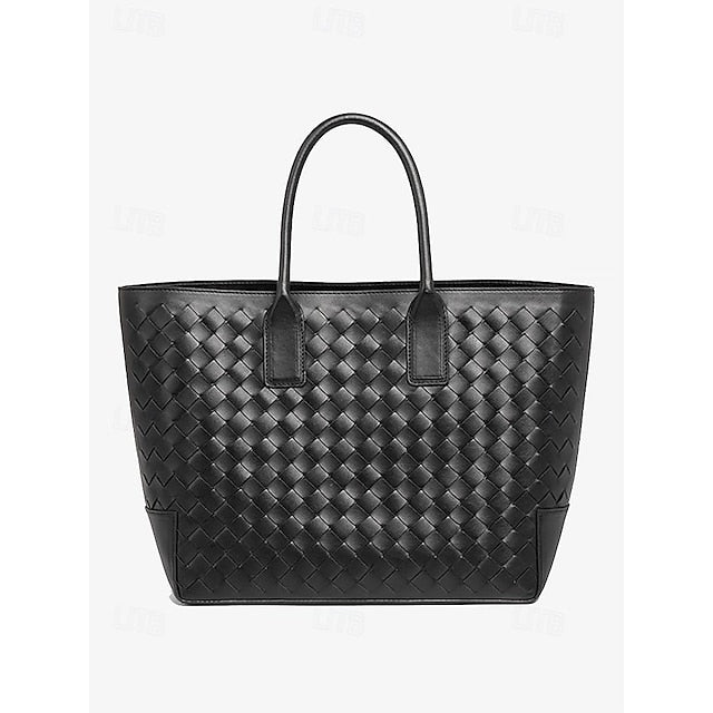 Woven Leather and Brown Tote Stylish Bag
