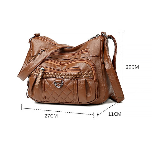 PU Shoulder Leather Bag Crossbody Hobo