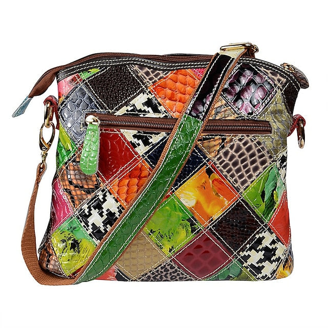 Shoulder Bohemian - Bag Patchwork Leather Colorful