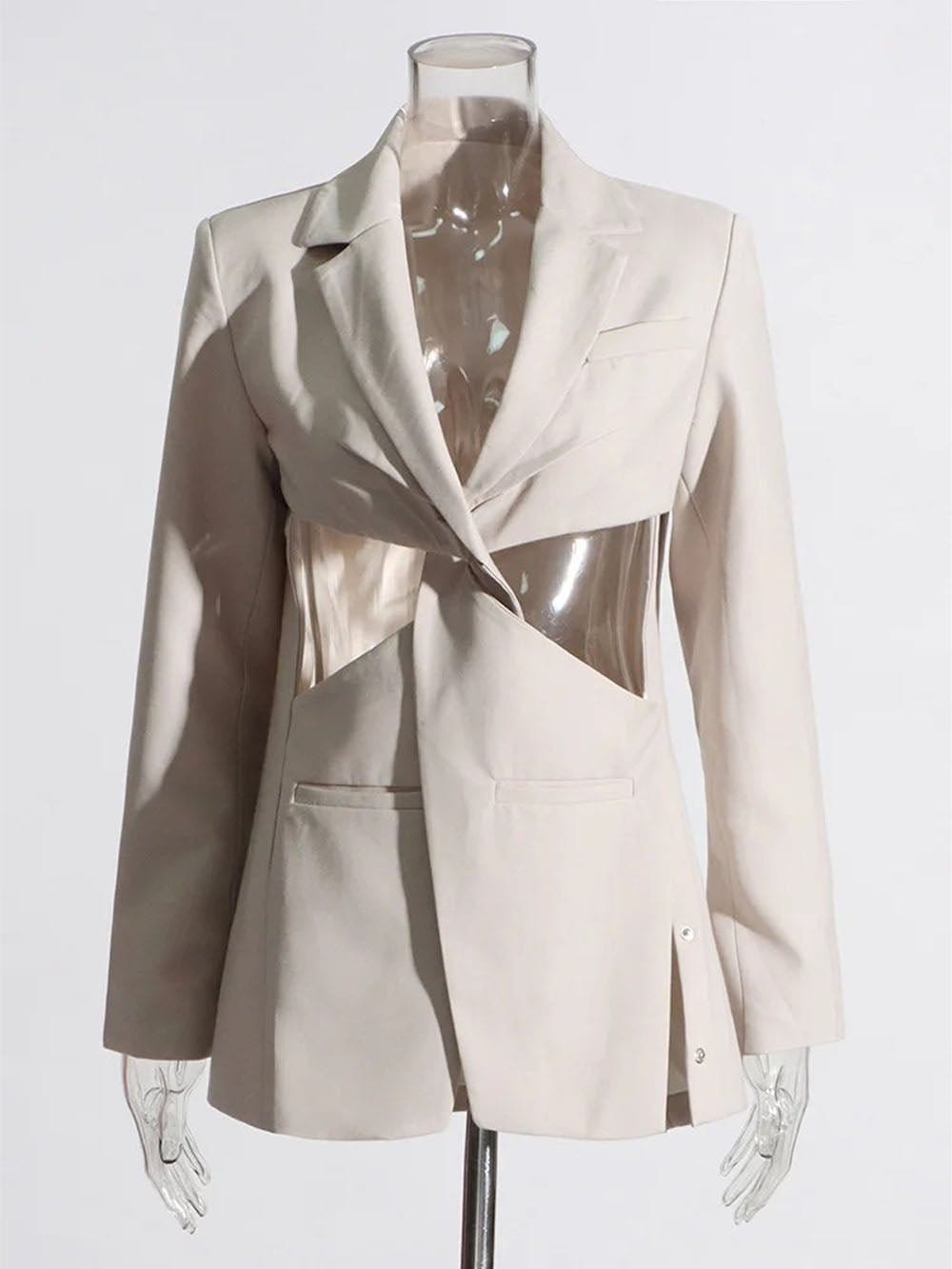 Hollow Out Blazer - Fashionpara