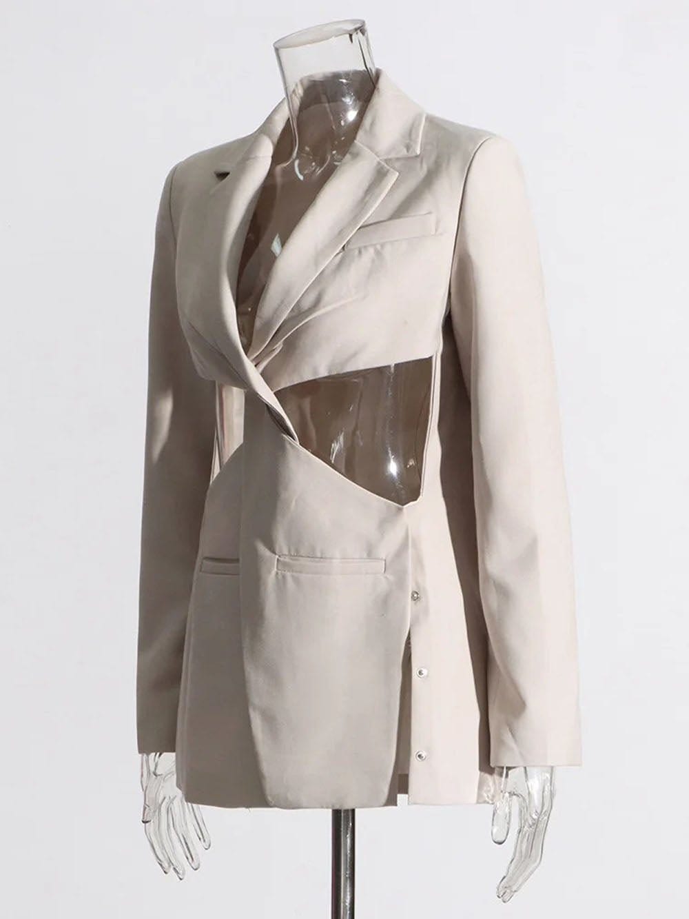 Hollow Out Blazer - Fashionpara