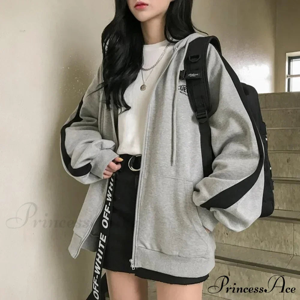 Harajuku Arm Long Hoodie Oversized - - - Fit Loose - Boyfriend Style Street Casual Fleece Sweatshirt Material 7