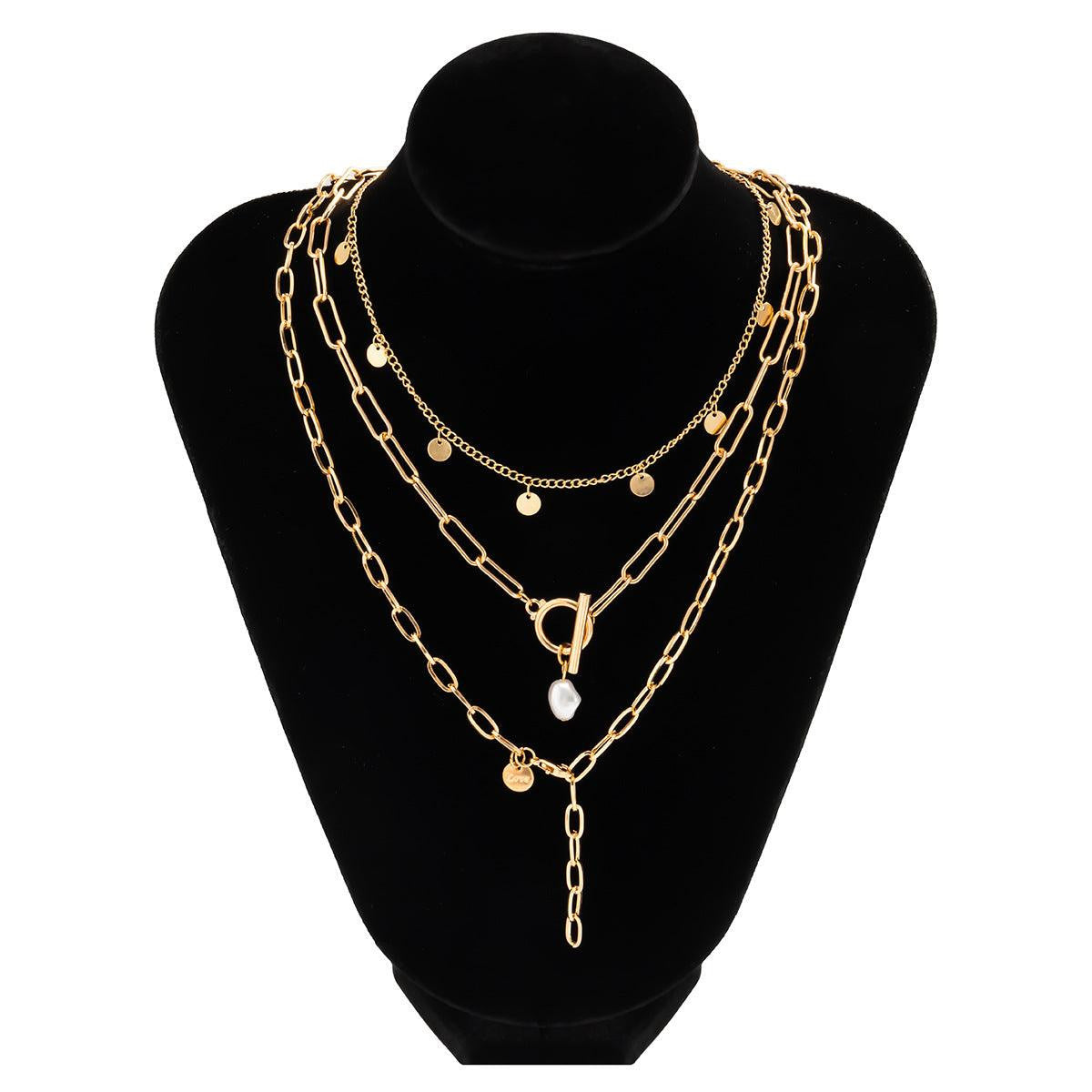 KittenAlarm - Hattie Link Chain Pearl Necklace