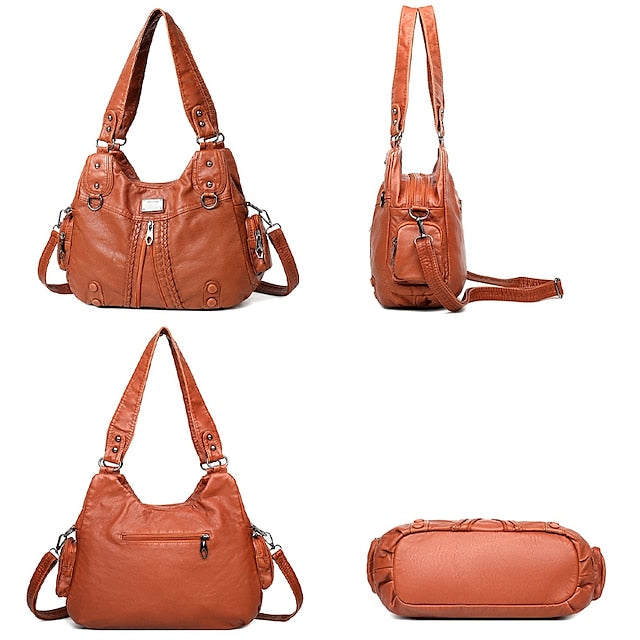 Boston Leather Handbag Shoulder Bag Hobo PU