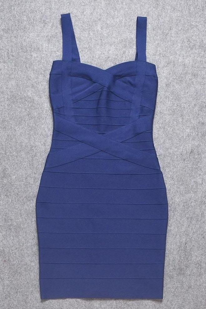 Heidi Bandage Mini Dress - Navy Blue - Fashionpara