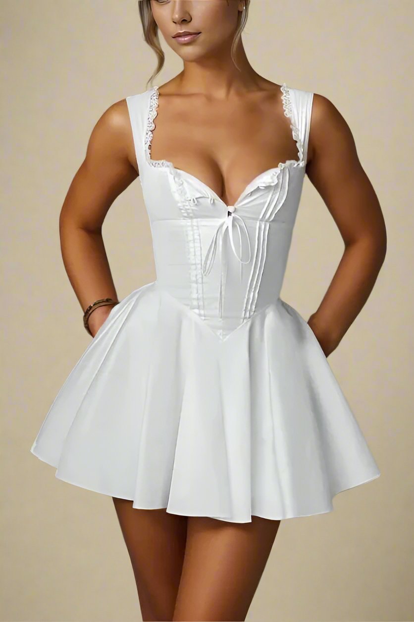Adelyn Bodycon Mini Dress - Pearl White - Fashionpara