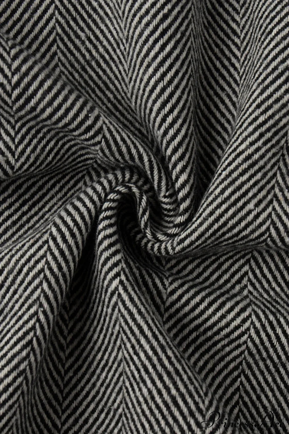 Herringbone Zip Pocket Coat with Stand Collar for Style