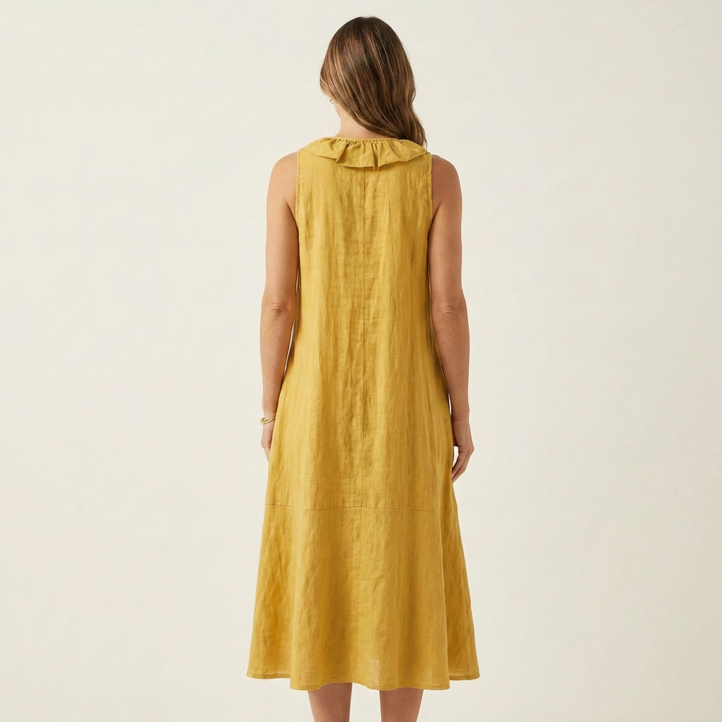 V-Neck Ruffle Front Sleeveless Tiered Midi Dress 5
