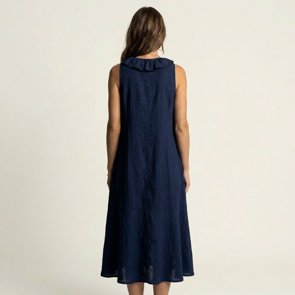 Ruffle Front V-Neck Sleeveless Maxi Dress 9