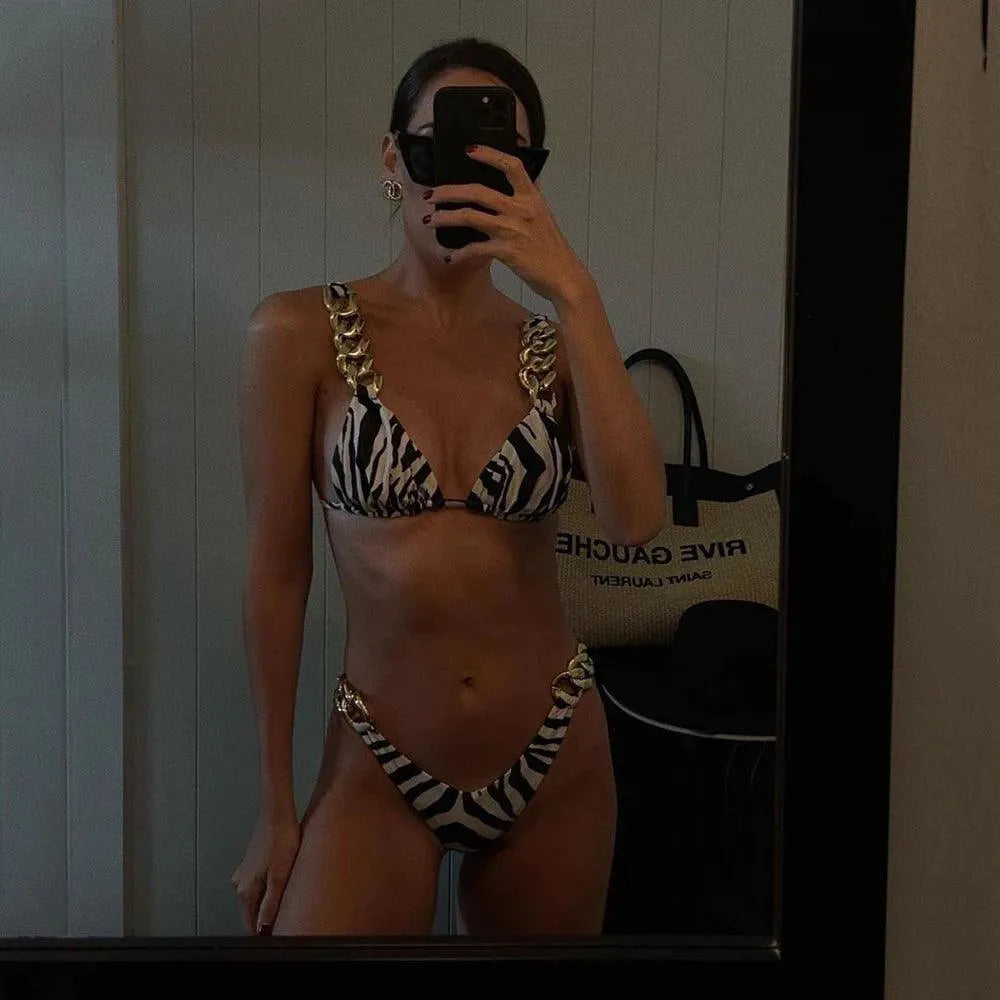 Hideaway Bikini With Oversized Chain Embellishment