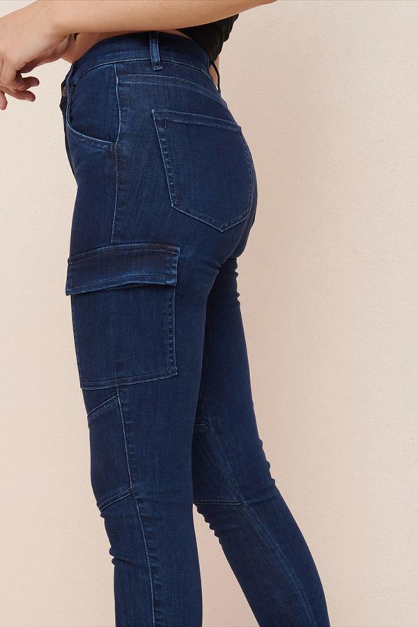 High Elastic Skinny Cargo Jeans