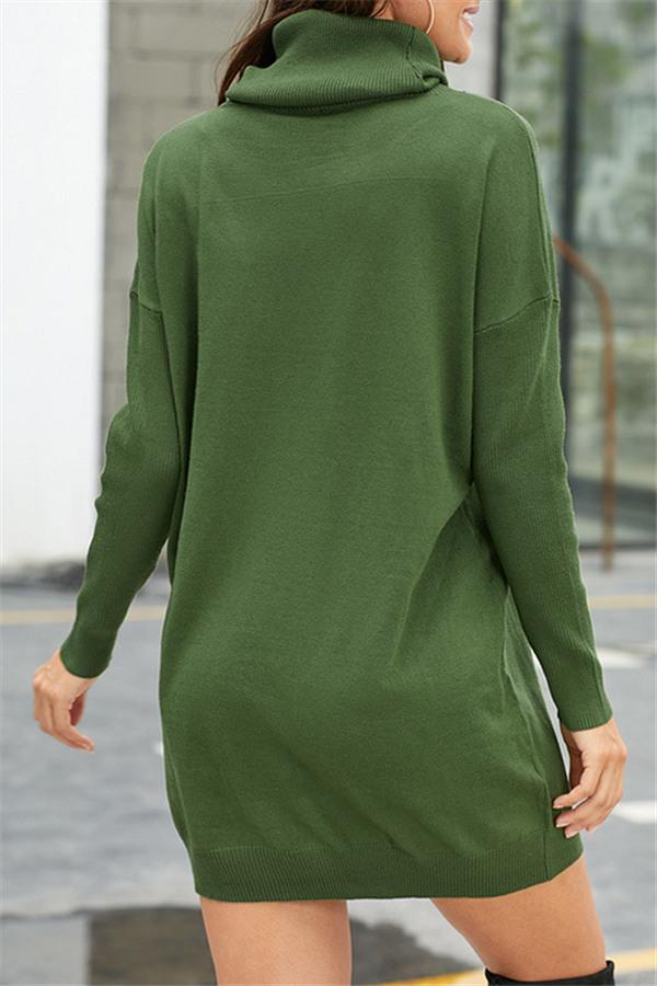 Chic High Neck Sweater Dress for Effortless Elegance