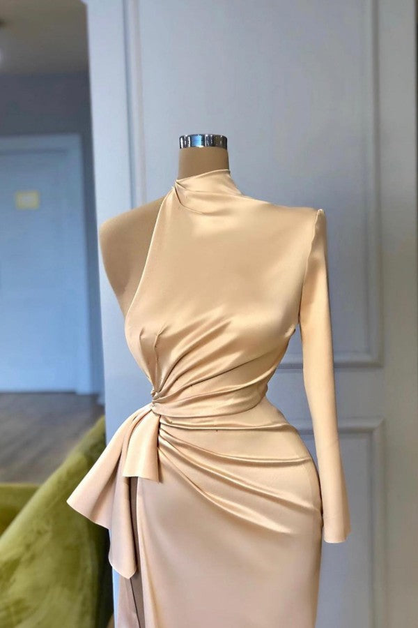 High Neck Long Sleeve Prom Dress Mermaid Long - Fashionpara