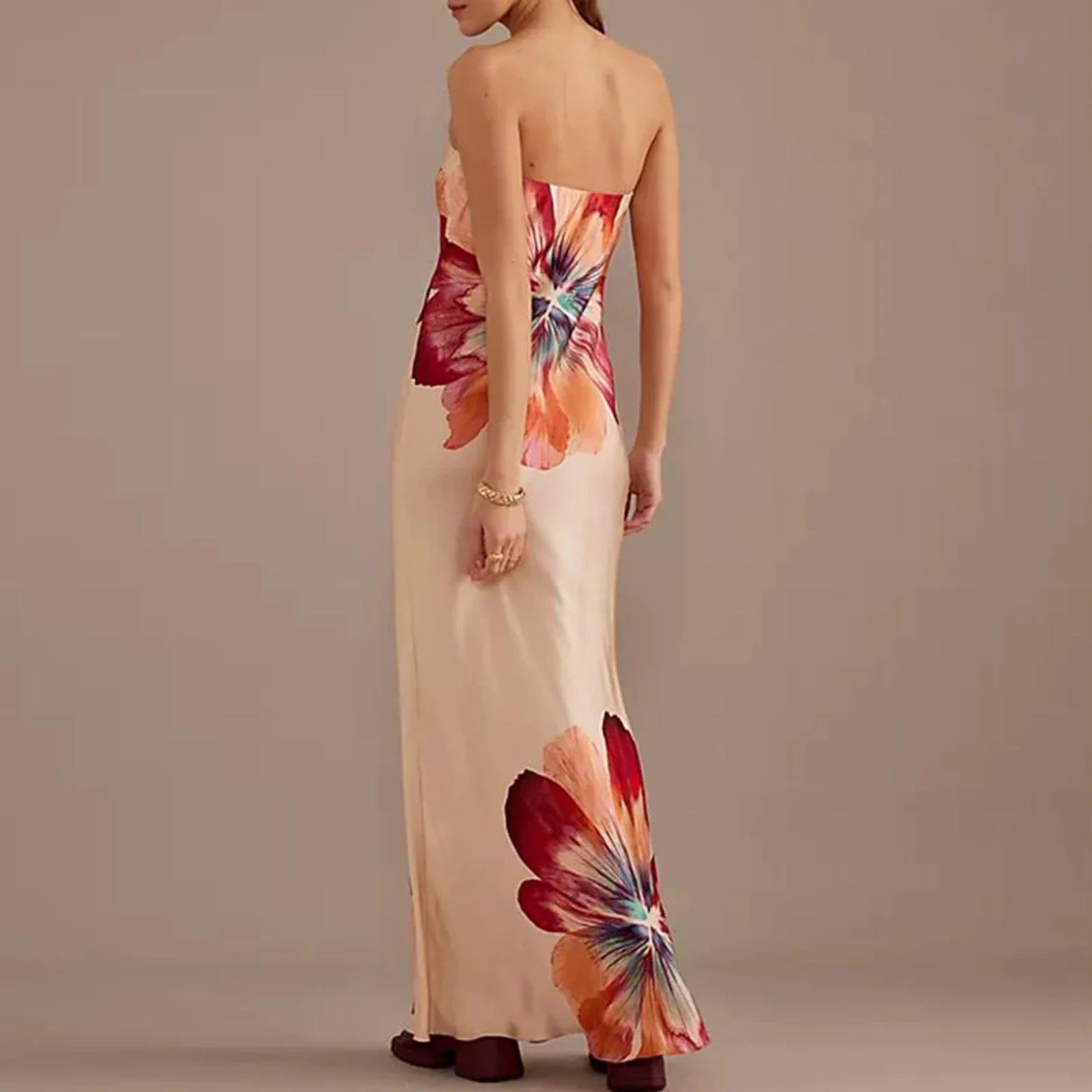 Y2K Floral Tube Strapless Backless Sundress