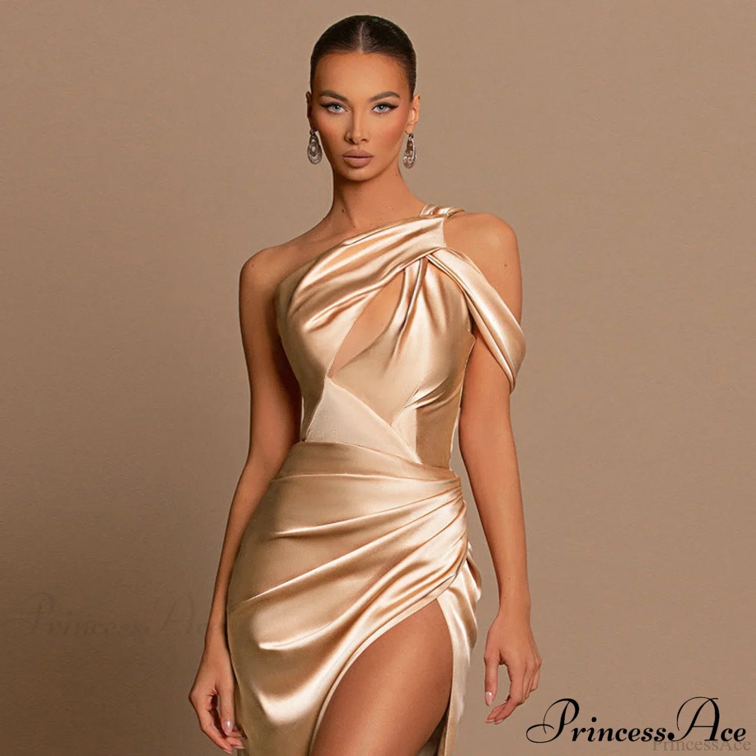 Hollow  Asymmetrical Split Fitted Party Dress