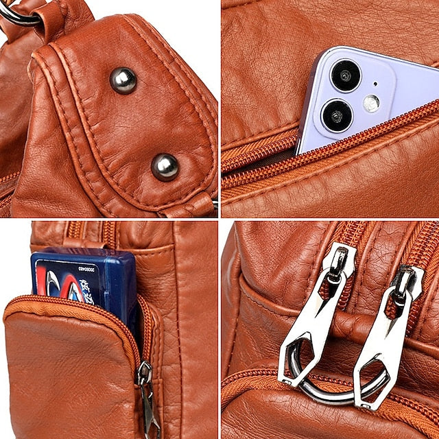 Boston Leather Handbag Shoulder Bag Hobo PU