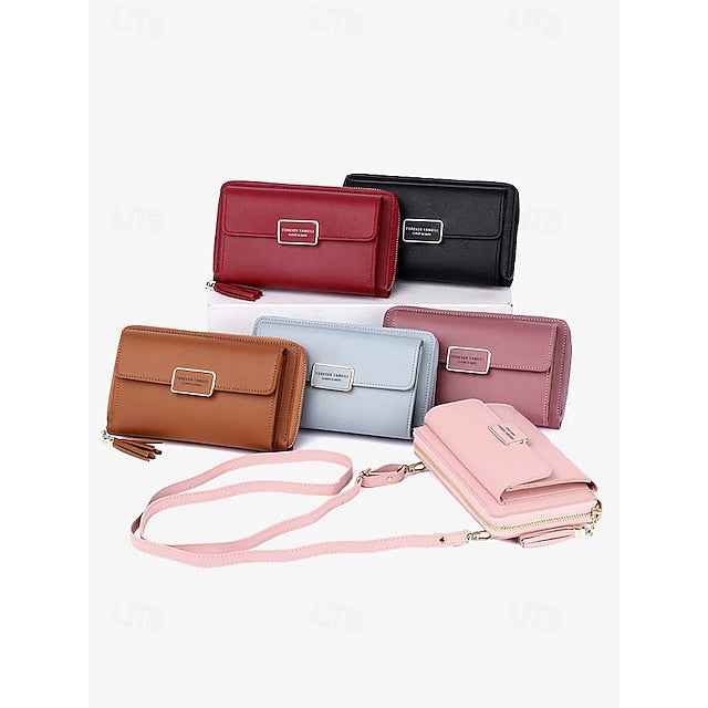 Bag Mobile Leather Crossbody PU Phone Wristlet