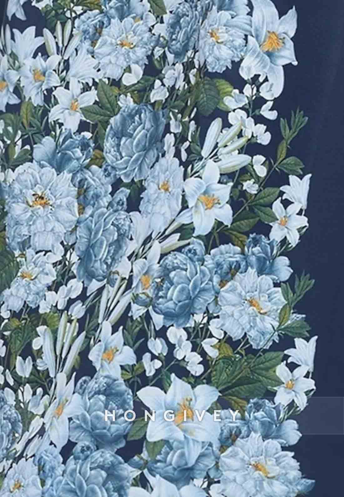 Floral A-Line Evening Gown Elegant Formal Wedding Floor-Length Strapless Satin