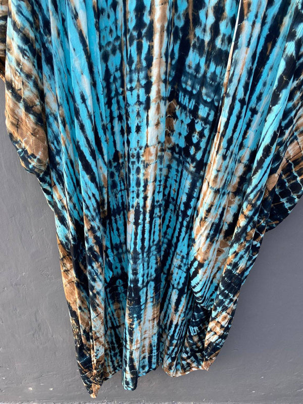 Beach Cover-Up Rayon Tie-Dye Graphic Print Sunscreen Cardigan