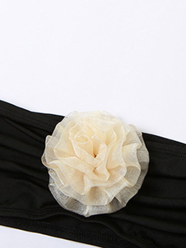 Women's three-dimensional flower decoration camisole sexy briefs bikini - Fashionpara